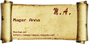 Mager Anna névjegykártya